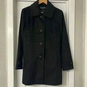 Forecaster Of Boston Womens Coat Single Breasted Lambs Wool Blend Black 12